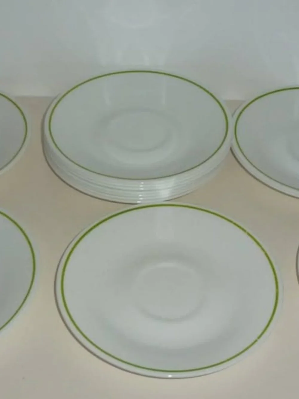 Set of 13 Corelle Spring Meadow Green Stripe Replacement Saucer Plates